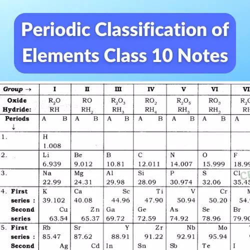 Periodic Classification of Elements Class 10 Notes